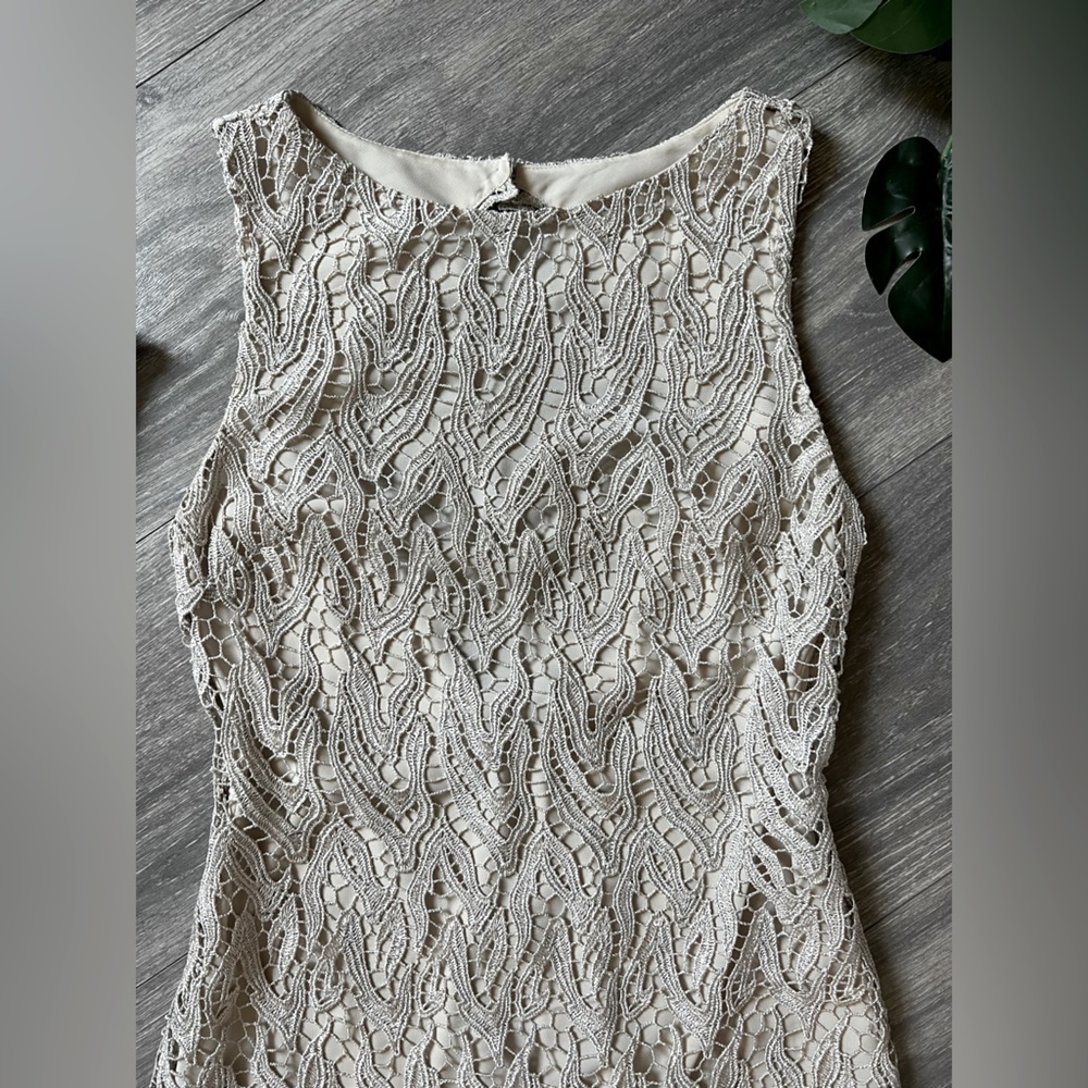 Alice + Olivia Amea metallic lace sheath dress size 0 - Picture 3 of 10